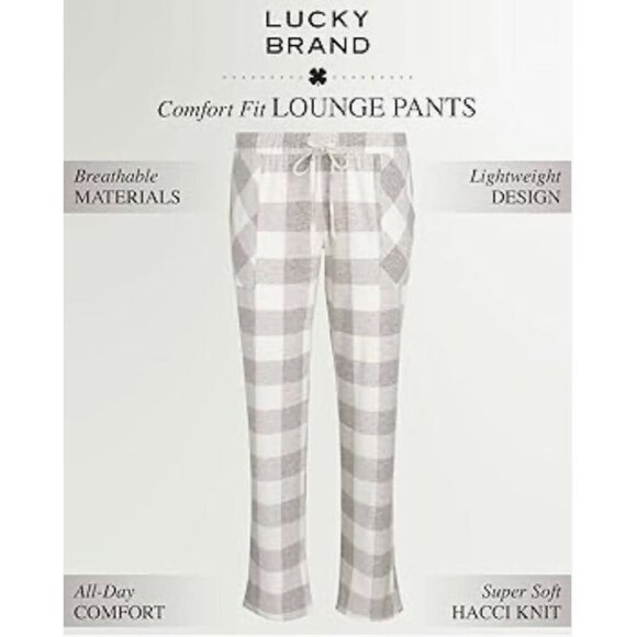 Lucky Brand Comfort Fit Lounge Pants Plaid Hacci Knit Small - Picture 6 of 10